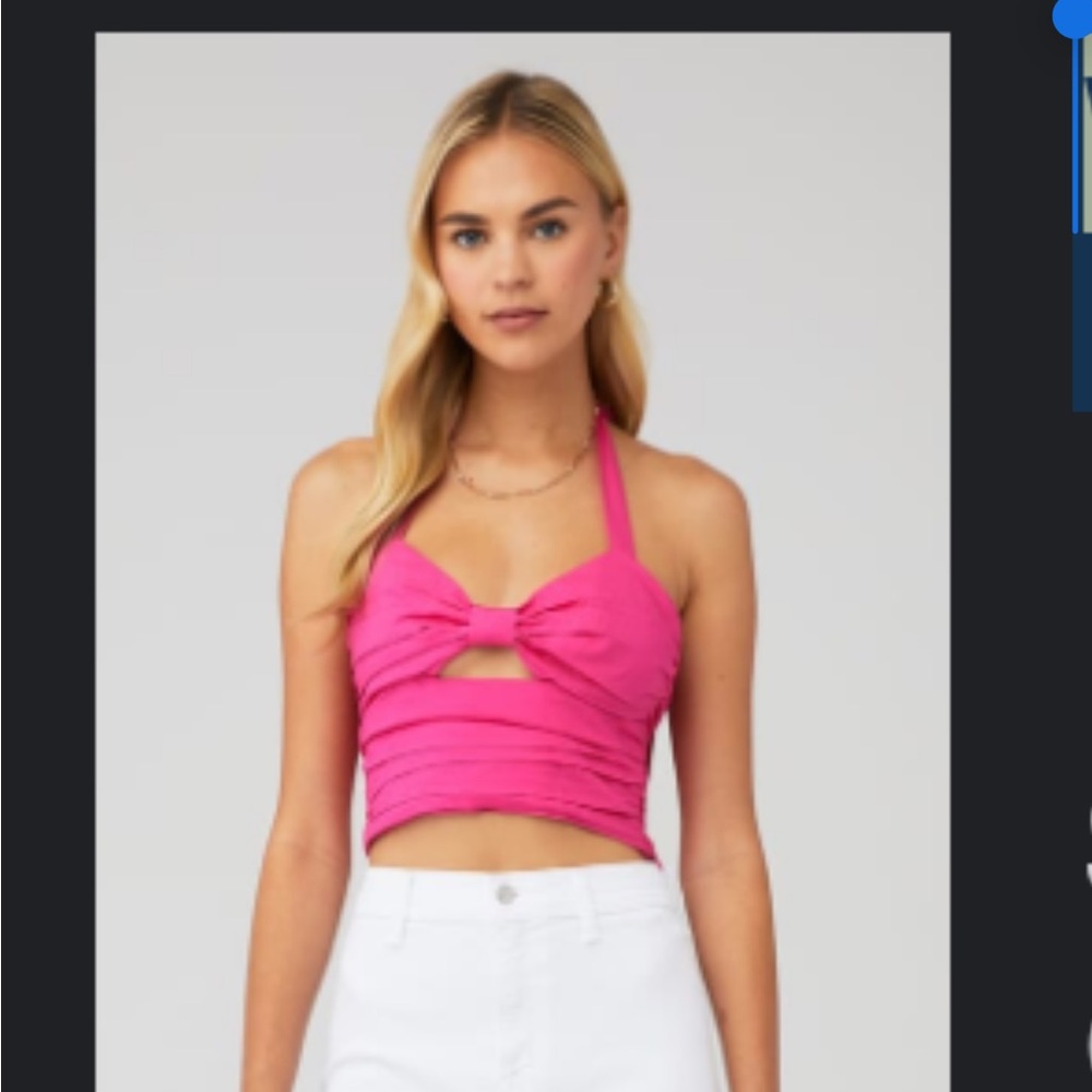 Pink Halter Neck Women's Top